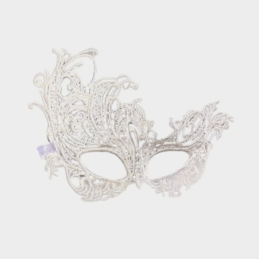 SEXY VENETIAN WHITE MASQUERADE LACE FACE MASK-NEW‎ - Picture 2 of 6